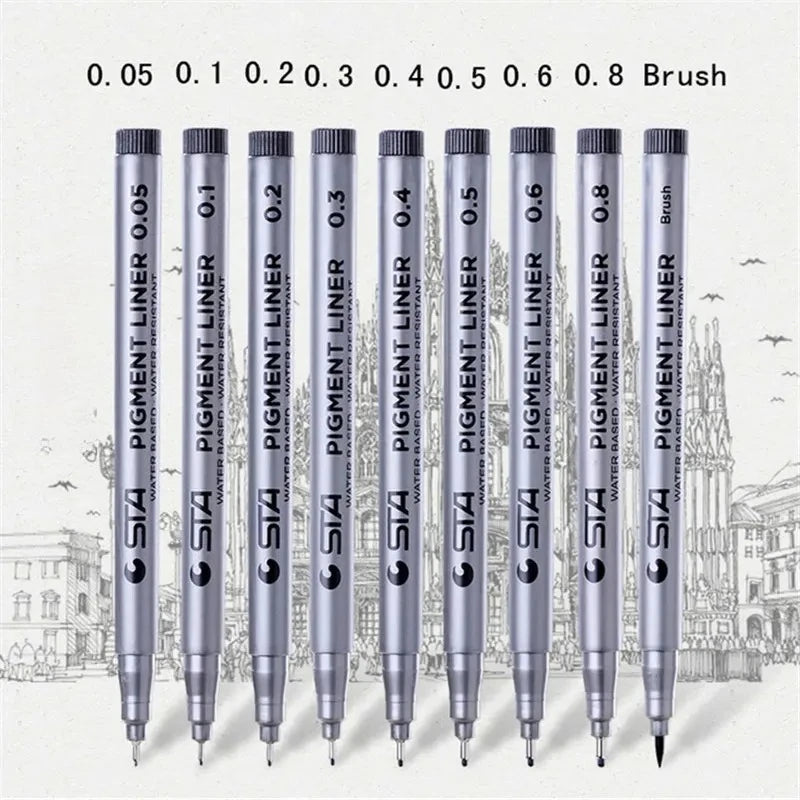 Waterproof Needle Pen Art Black Hand-drawn Hook Stroke Sketch Artist