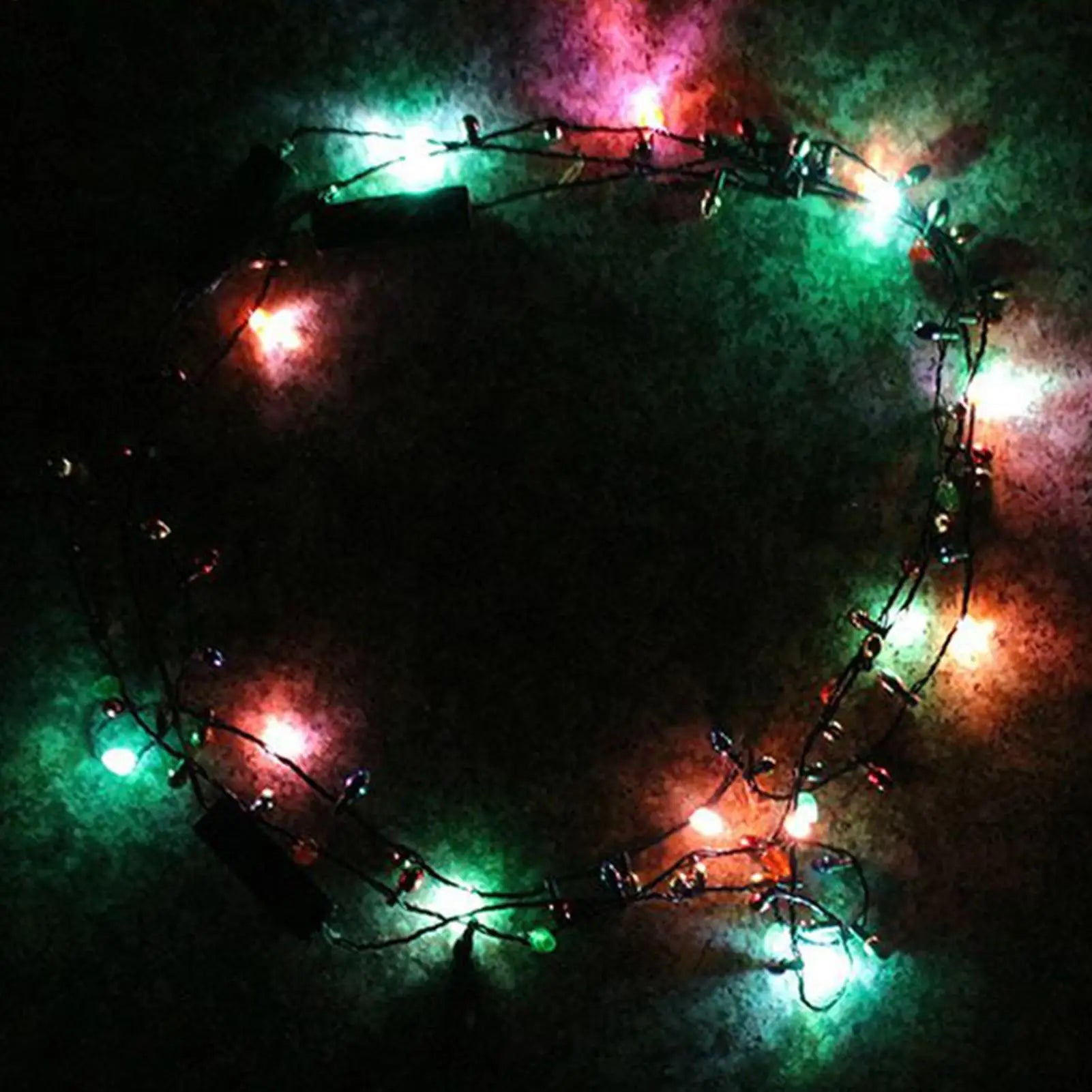 Christmas Light Bulb Necklace Costume Accessories Holiday Accessories Party Favors Light Up Necklace Bulb for Kids Men Women Zpaxo