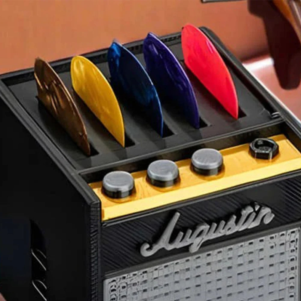 Portable Guitar Pick Holder 3D Printed Plectrum Storage Box Slot Capo