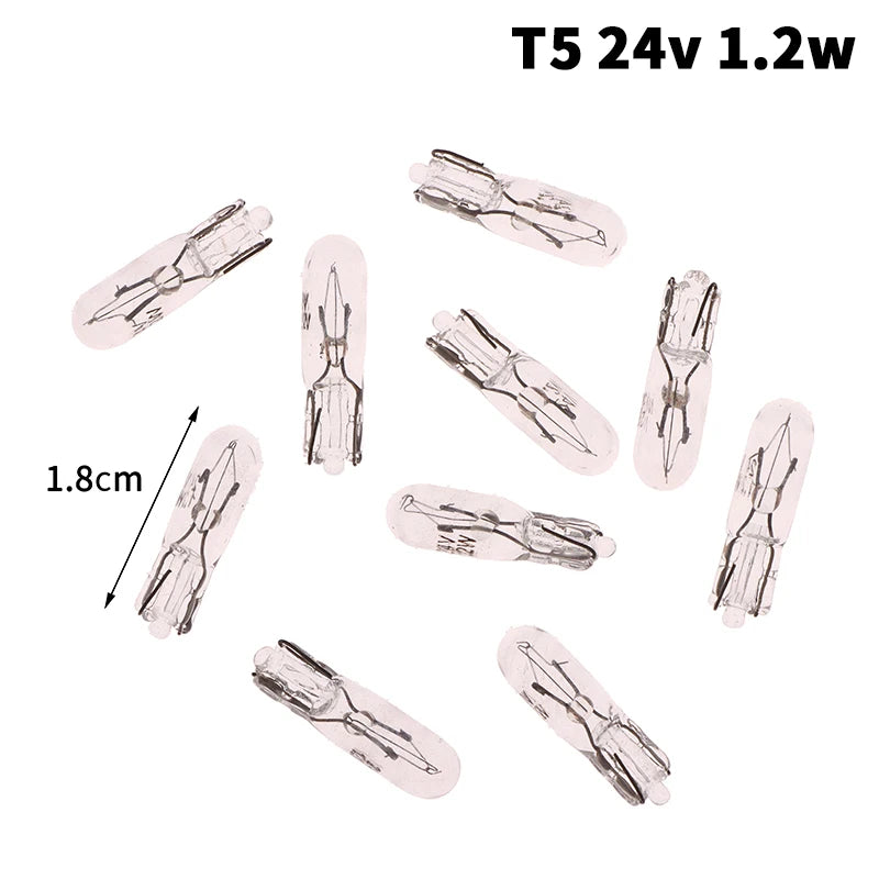 1 2W T5 5W T10 Glass Light Bulb Car Dashboard Instrument Panel Brake