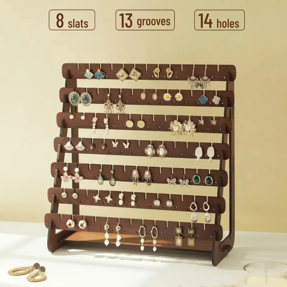 Wooden Earring Display Stand – Large Capacity Jewelry Organizer Jewelry Display Stand Zpaxo