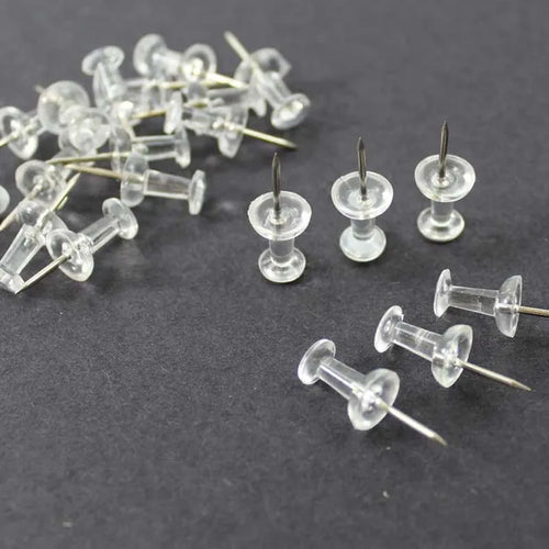 100-Pack Clear Push Pins – Transparent Thumb Tacks for Cork Board Push Pins Zpaxo