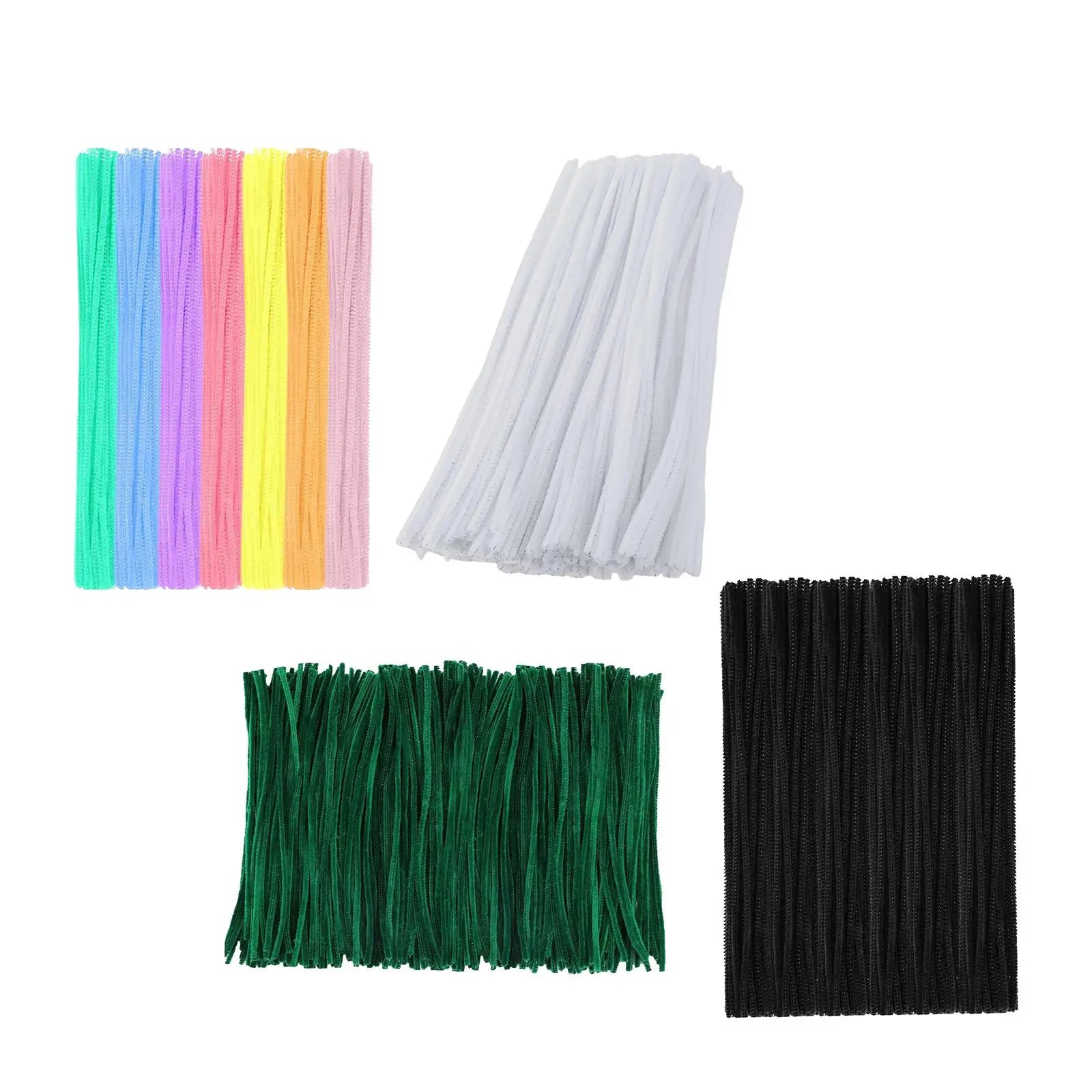 100Pcs Plush Chenille Stems 6mm x 12inch Flexible Pipe Cleaners Kids Educational Toy for Art Projects Decorations DIY Crafts Zpaxo