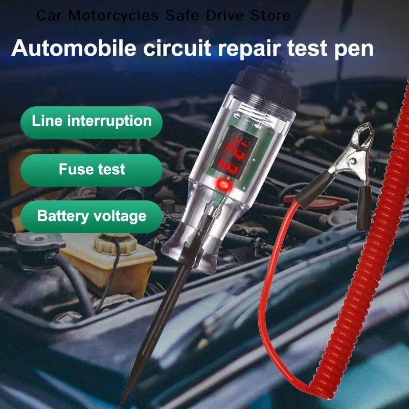 CM3V-120V Car Truck Voltage Circuit Tester Digital Display Long Probe