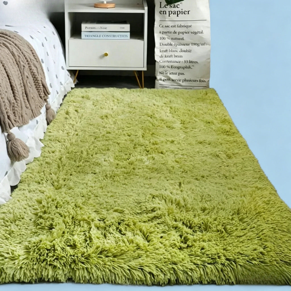VIKAMA Silk wool Solid Colour Living Room Bedroom Bedside Sofa Soft Mat Home Light Luxury Non-slip Dirty Resistant Washable Rug Zpaxo