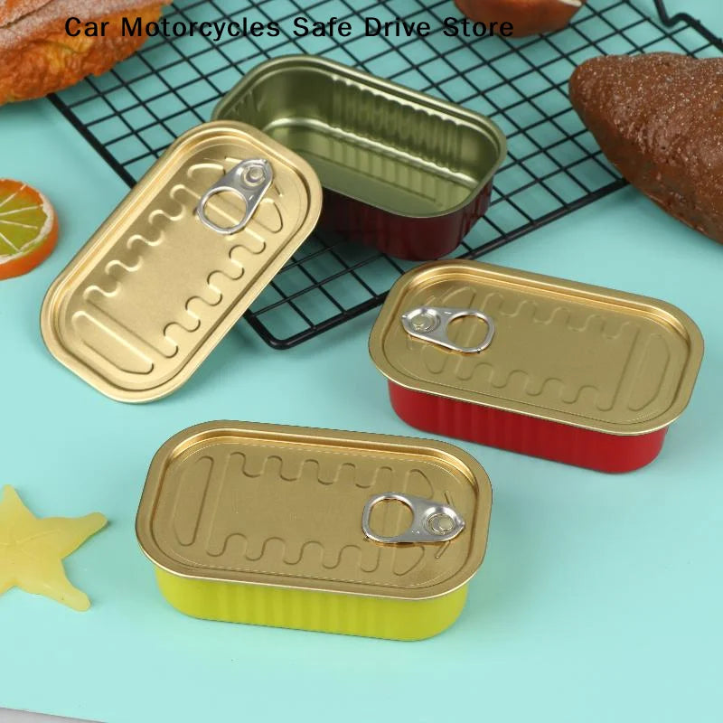 CM2Pcs Empty Mini Tin Box Sealed Food Can Pull Ring Cover Metal