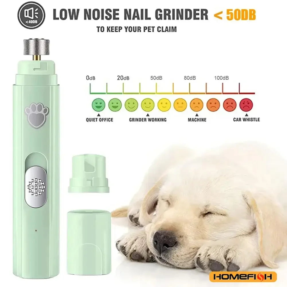 Electric Dog Nail Grinder Pet Nail Clipper USB Rechargeable Pet Nail Trimmers Painless with Polisher Wheel for Small/Large Pets Zpaxo