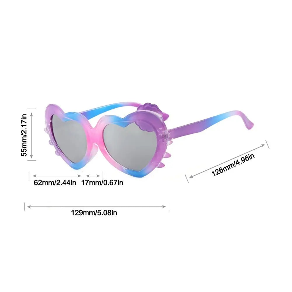 Fashion UV400 Kids Sunglasses Heart Shape Outdoor Gradient Sunglasses Colorful Travel Goggle Toddler Zpaxo