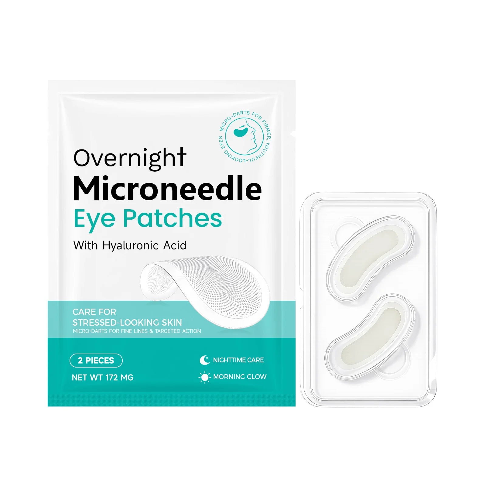 Hoygi Microneedle Eye Patches – Hyaluronic Acid Overnight Mask Eye Treatment Patch Zpaxo 2pcs