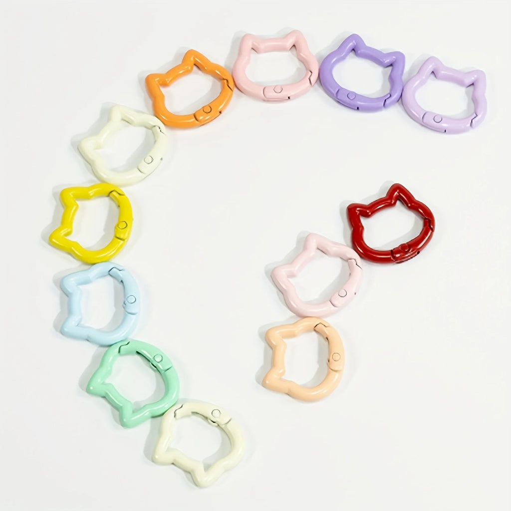 6 Pieces Durable Mixed Color Aluminum Kitten Climbing Buckle Carabiner, Metallic and Macaron Color, Spring Spring Hook Keychain Zpaxo