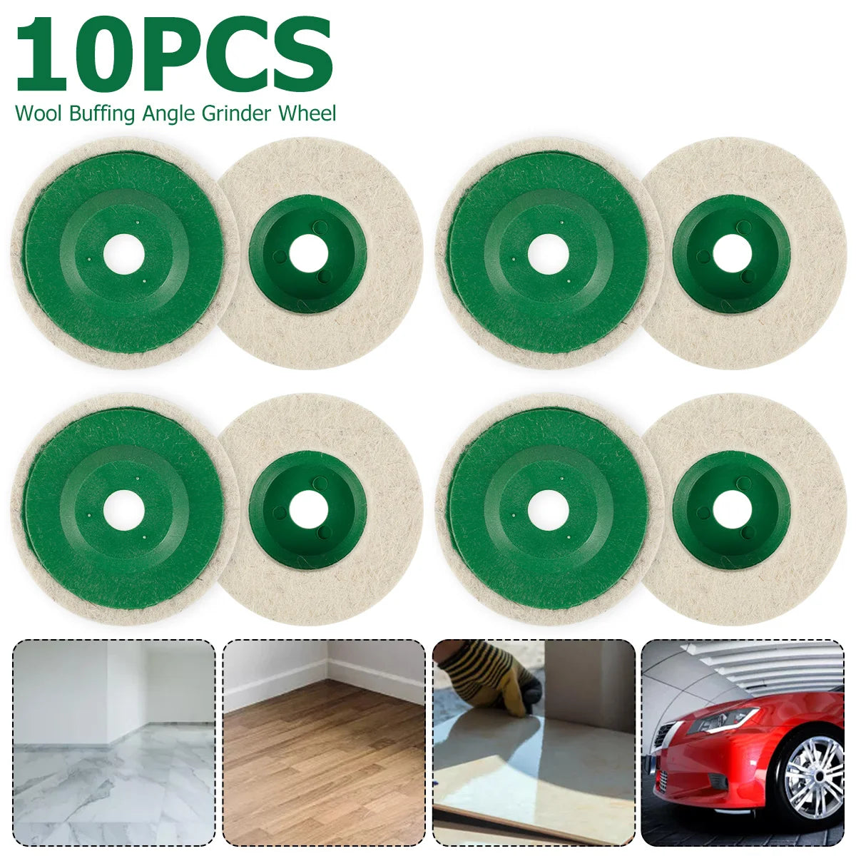 10/20PCS Wool Polishing Wheel Buffing Pad Angle Grinder Wheel Felt Polishing Pad Disc Angle Grinder Accessories for Car Maintain Zpaxo