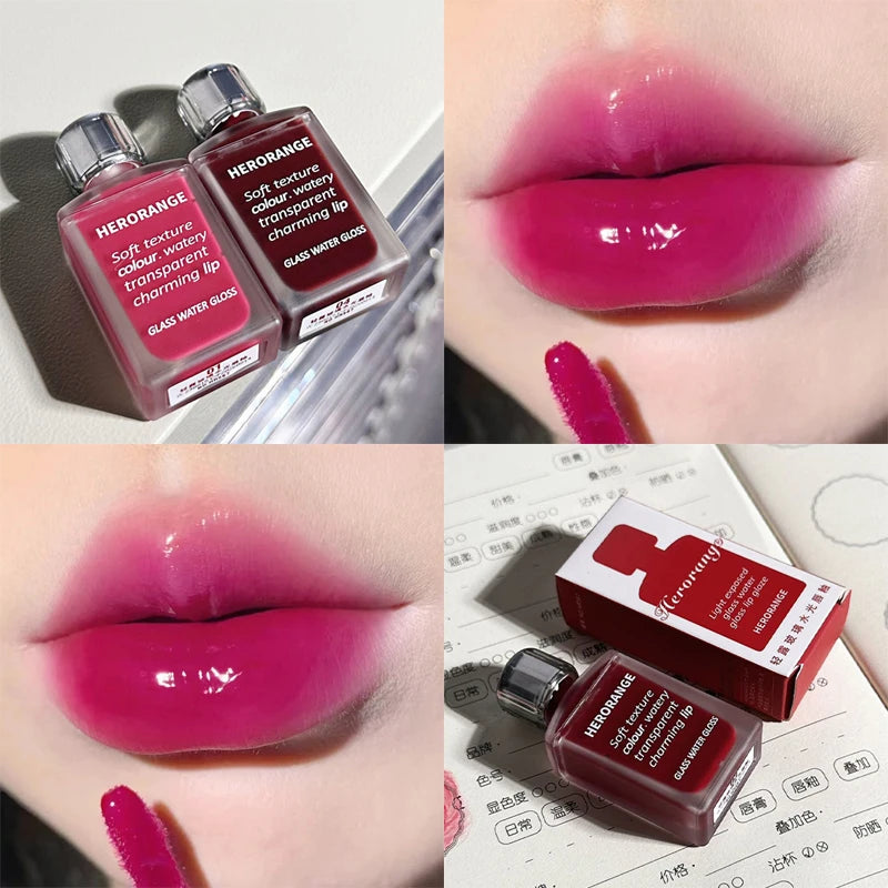 Water Light Mirror Lip Glaze Long-lasting Moisturizing Shiny Gloss Zpaxo 01