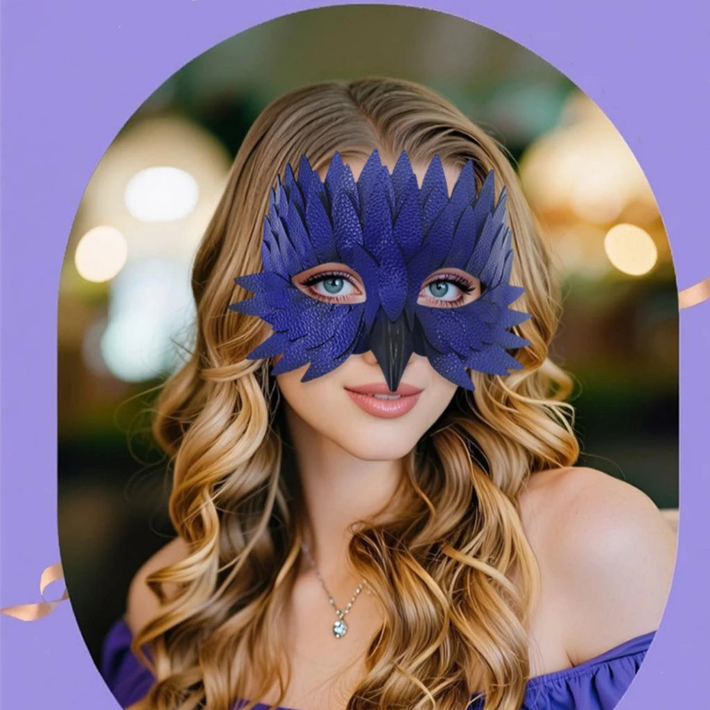 Feather Half Face Mask – Masquerade, Halloween & Costume Party