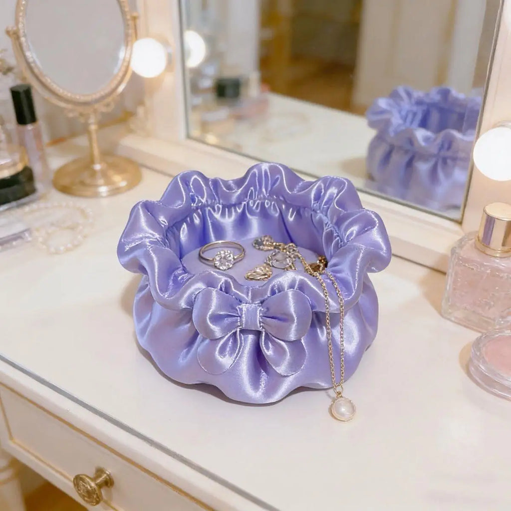 Petal-Shaped Bowknot Jewelry Organizer Box & Storage Bowl Jewelry Organizer Bowl Zpaxo Purple