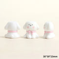 3D Flocked Resin Puppy Figurine – Mini Dog Desk & Car Decor Resin Dog Figurine Zpaxo Style E