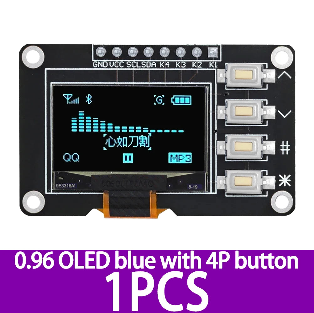 SSD1106/SSD1315 0.96/1.3" OLED Keypad Module – 4x4 16-Key Combo for Arduino DIY Zpaxo 1pcs 0.96 4P blue