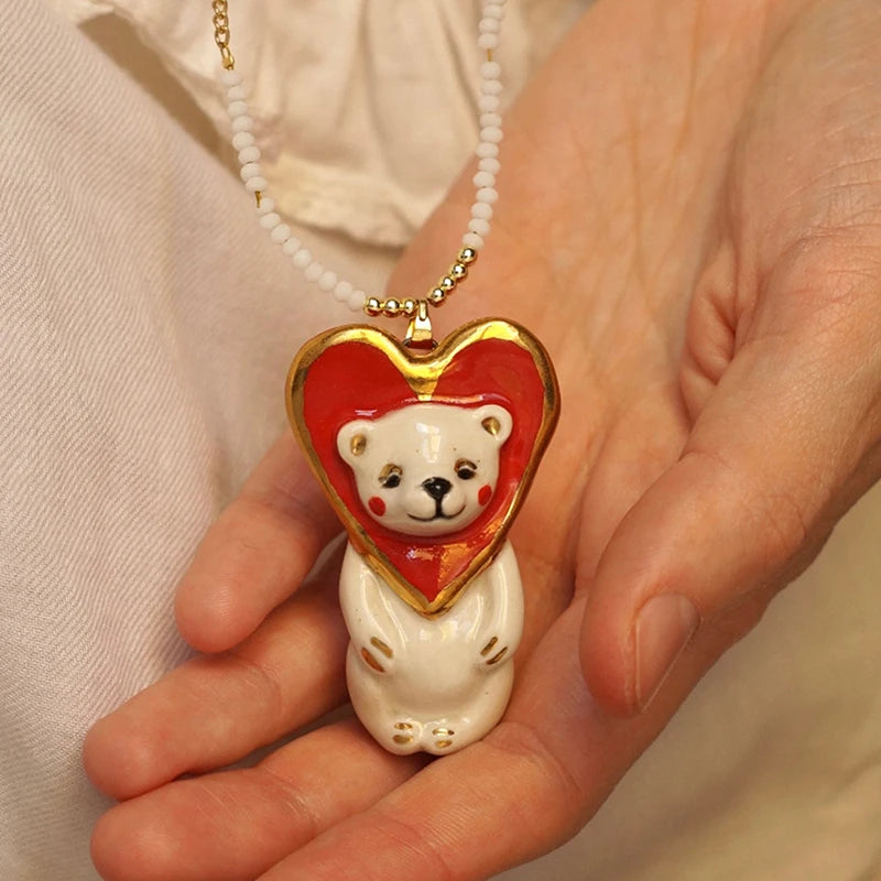 Vintage Cute Cartoon Animal Pendant Necklace Women Retro Fashion Zpaxo