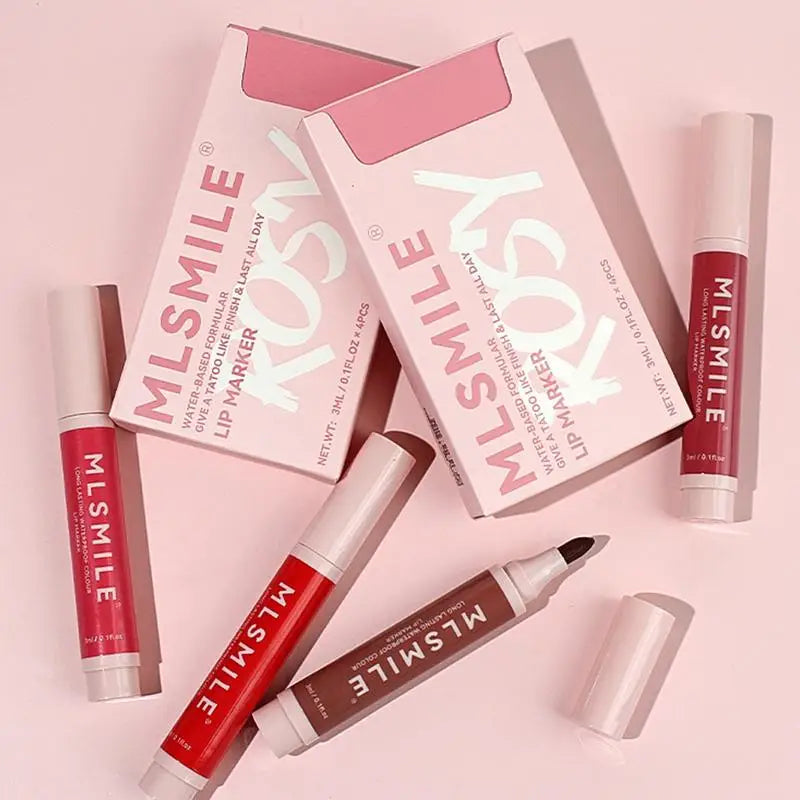 Lip Stain Pen Set 4pcs – Waterproof Long-Lasting Lip Liner Lip Liner Set Zpaxo