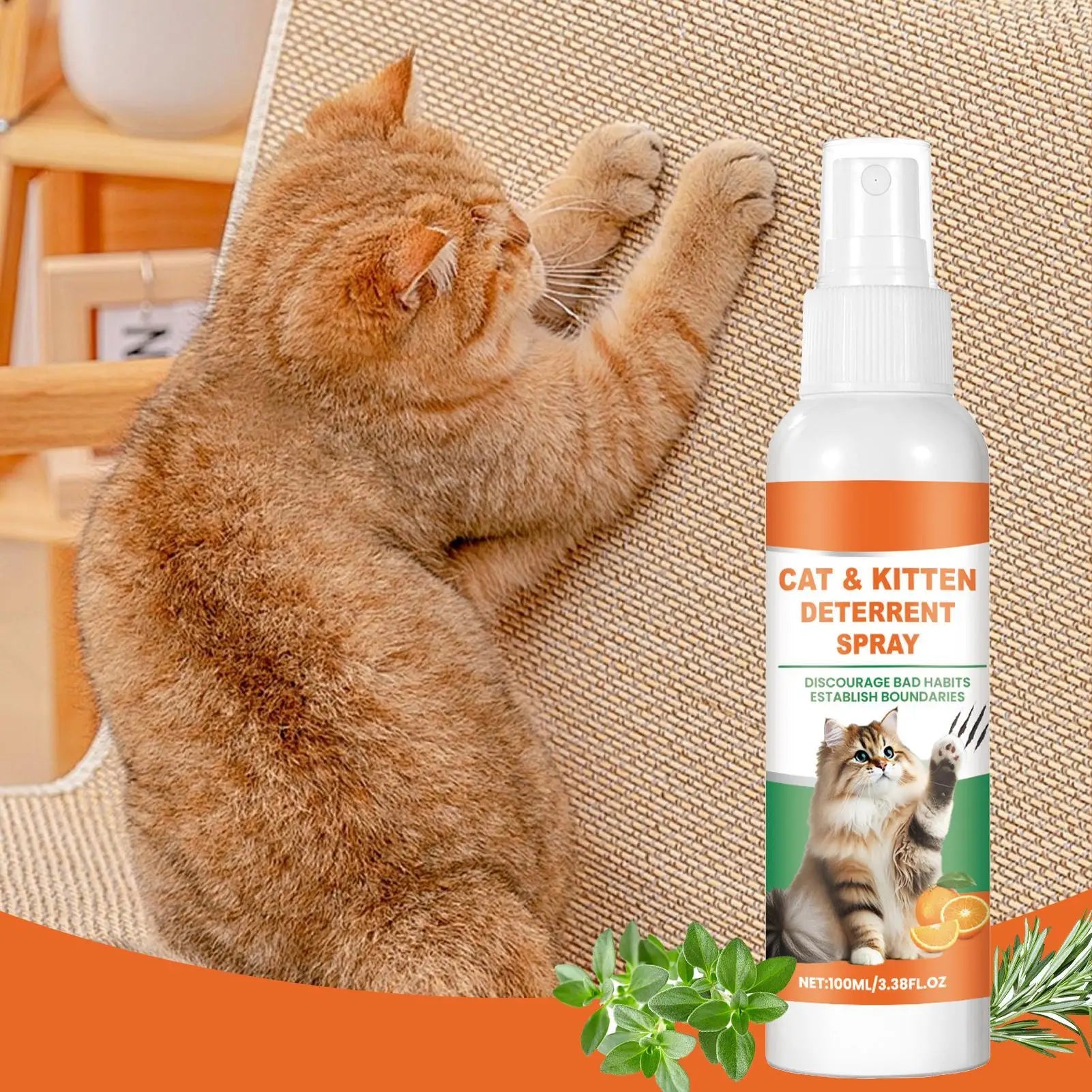 No Scratch Spray for Cats 100ml Anti Scratch Furniture Protector Spray Cat Training Spray to to Keep Cats off Furniture Sofas Zpaxo Default Title