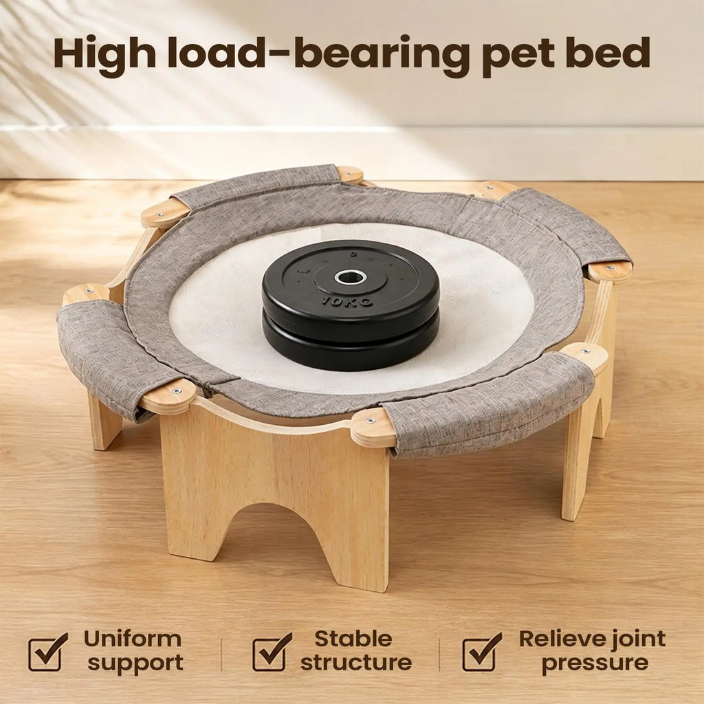 Cat Hammock Bed Wooden Stand Mesh Breathable Summer Indoor Large Beds