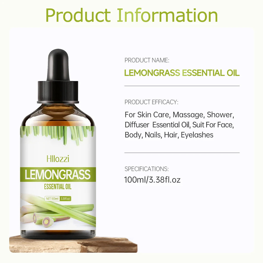 LEMONGRASS ESSENTIAL OIL a high-quality moisturizing nourishing massage oil with a refreshing scent, suitable for all skin types Zpaxo