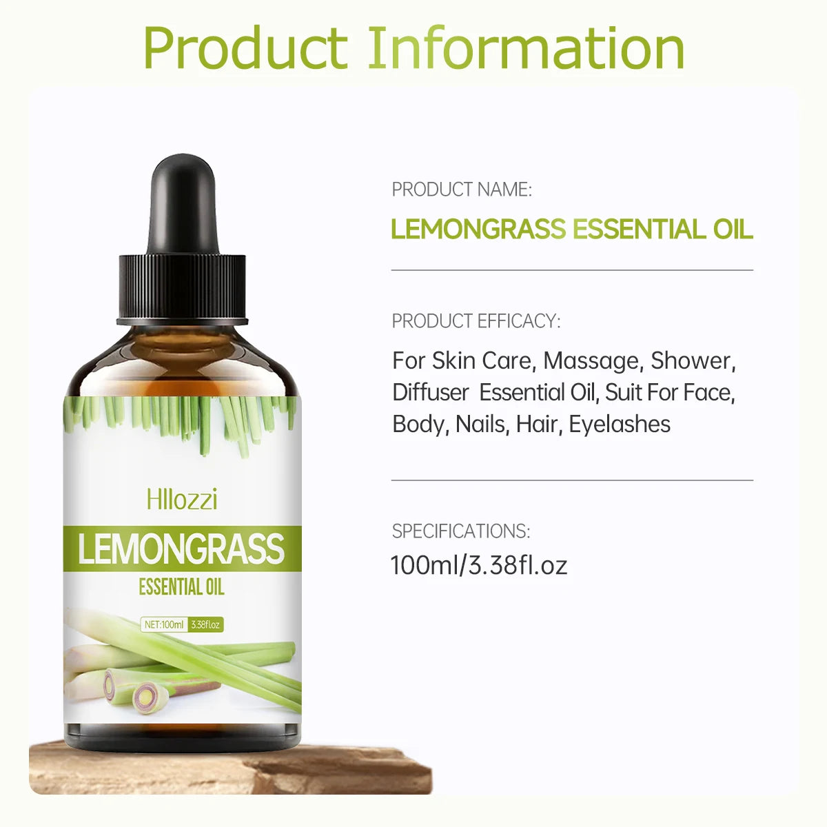 LEMONGRASS ESSENTIAL OIL a high-quality moisturizing nourishing massage oil with a refreshing scent, suitable for all skin types Zpaxo