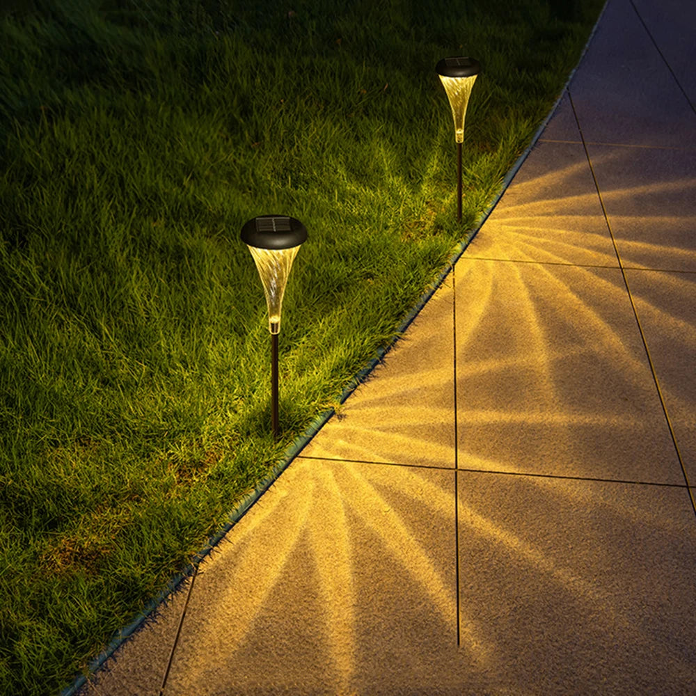 Solar Lawn Lights RGB /Warm Lighting Change Mode Landscape Decorative Ground Plug Light for Villa Garden Grass Waterproof Patio Zpaxo