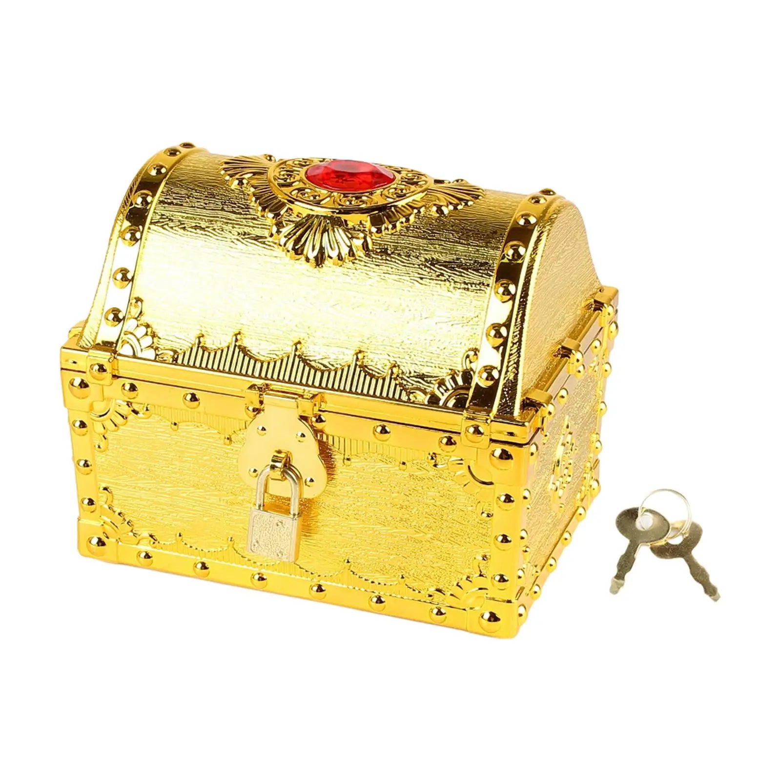 Decorative Vintage Chest Box Themed Party Favors Kids Storage Pirate Treasure Box for Boys Girls Kids Prizes Practical Gifts Zpaxo Aureate