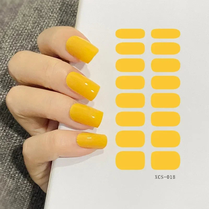 53 Colors Nail Polish Stickers Pure Color Strips Waterproof Adhesive Nail Full Sticker Environmental Protection DIY Nai Stickers Zpaxo XCS-018