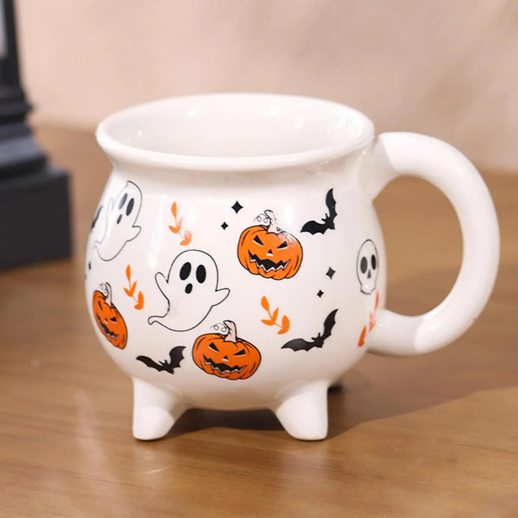 Halloween Mug Ceramic Coffee Spooky Water Drinkware Trick Supports