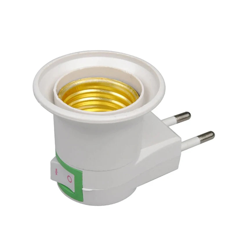 Stainless Steel E27 Lamp Base Adjustable Flexible Bend Switch EU US