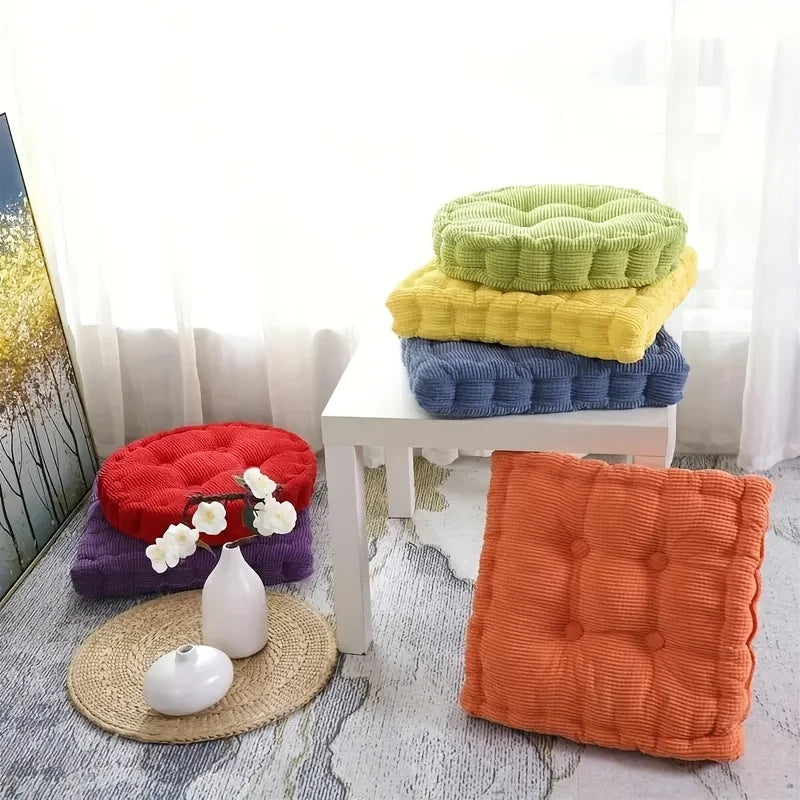 Linen Cushion Pearl Cotton Square Stool Backrest Pillow Home Office