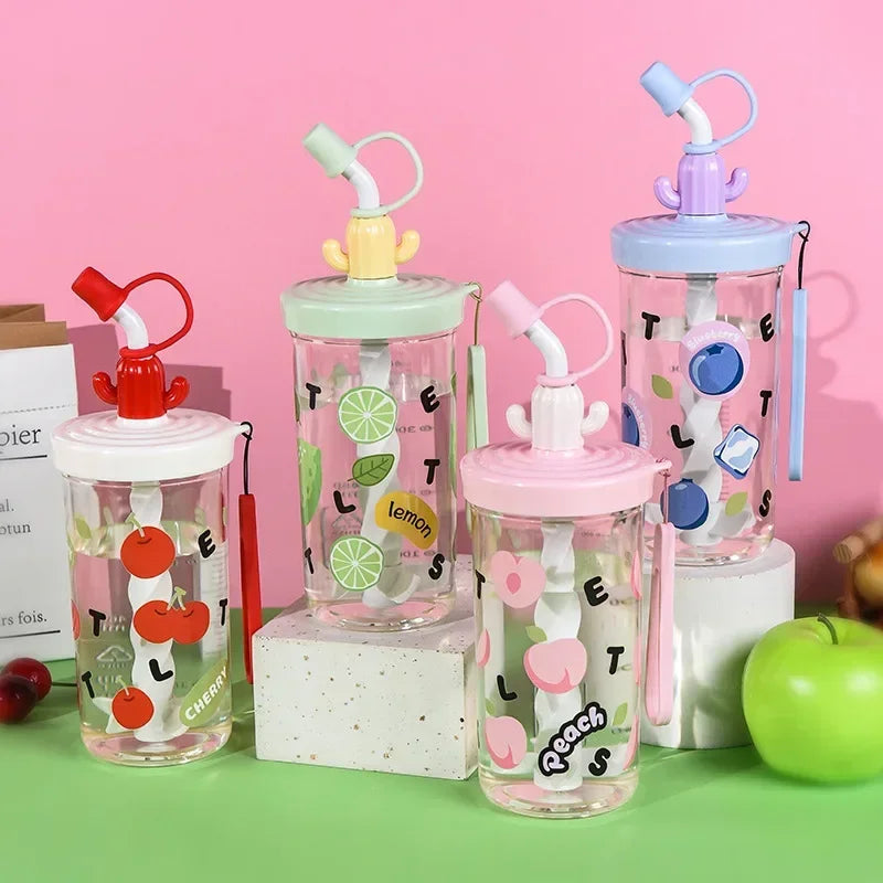 Hot Mixing Plastic Water Cup, Large Capacity Straw Cup, Student Portable and Easy To Use Cup, Dual-use Milk Coffee Gift liyi Zpaxo