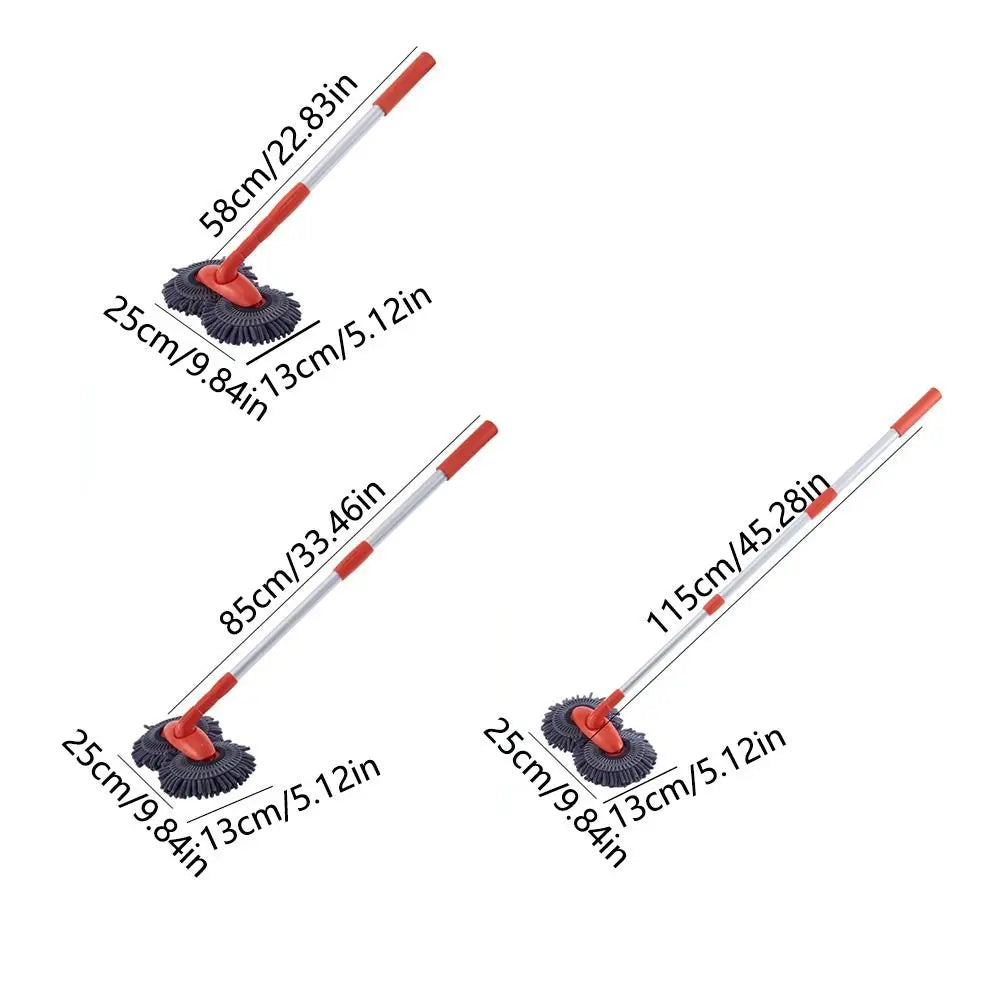 Double Brush Head Car Washer Mop Long Handle Three-section Telescopic Zpaxo