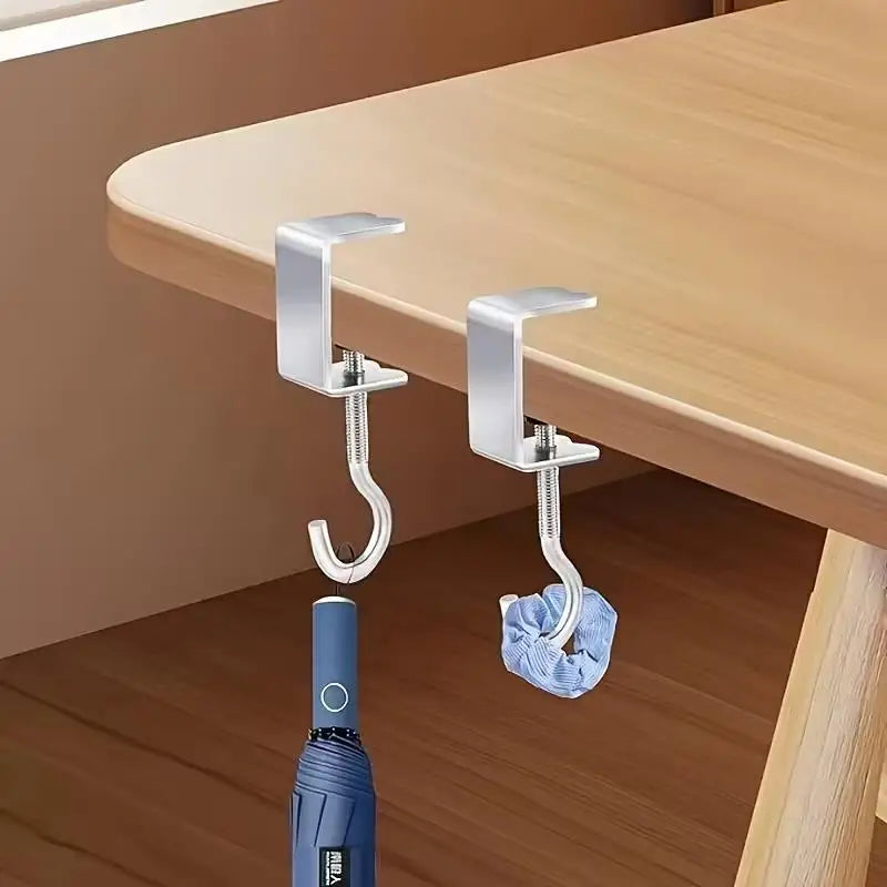 4pcs Removable Desk Hooks: Backpack Hanger & Headphone Stand, Portable Student Organizer Zpaxo