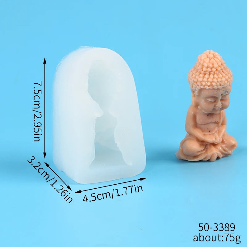 Buddha Silicone Candle Mold 3D Aromatherapy Handmade Soap Wax Clay Gypsum Candles Ornament Craft Making Mold Zpaxo 50-3389-D