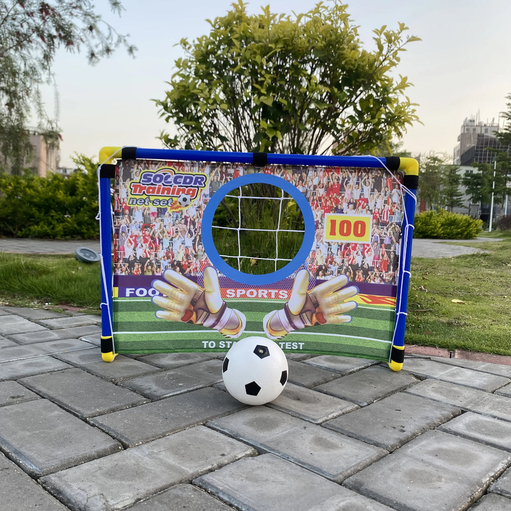 Kids Soccer Portable Children's Goal Net Scoreboard Plastic Indoor