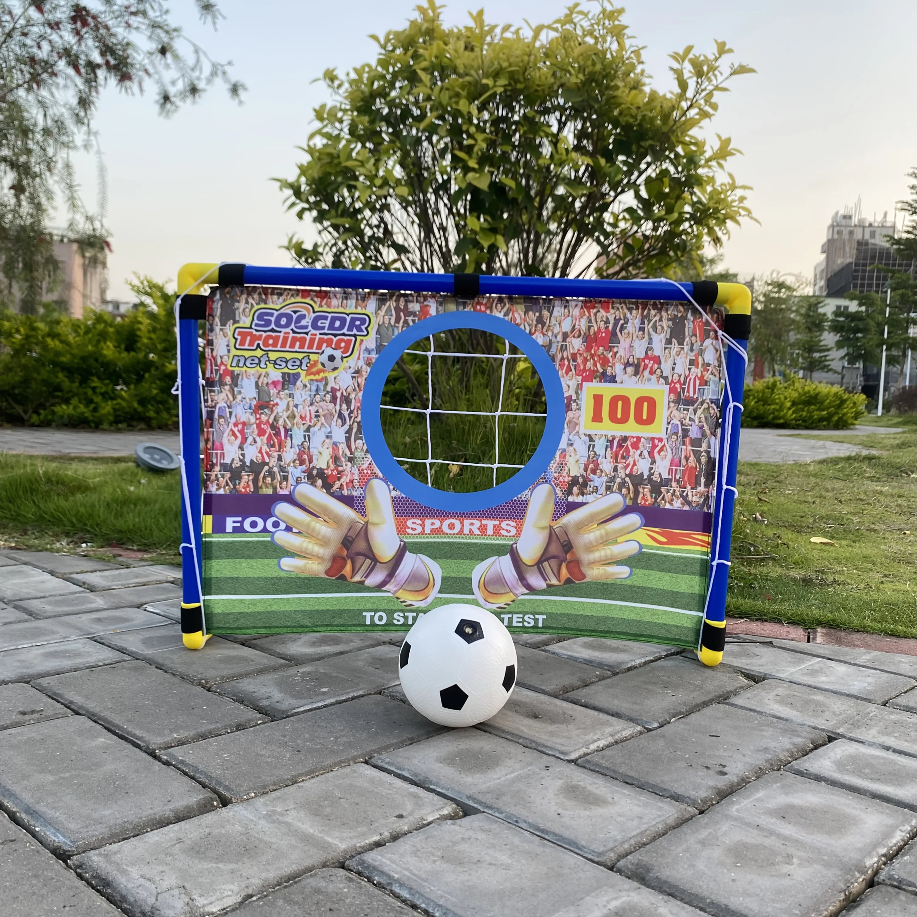 Kids Soccer Portable Children's Goal Net Scoreboard Plastic Indoor