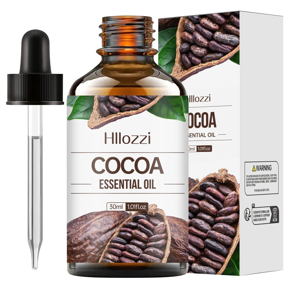 Cocoa essential oil, rich flavor, skin care, hair care, hydration, moisturizing, aromatherapy, aromatherapy, candles, DIY Zpaxo COCOA 30ml Chocolate