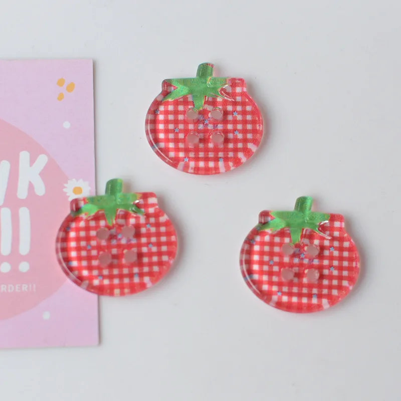 Tomato Clear Resin Buttons 8/10/15Pcs – DIY Sewing Craft