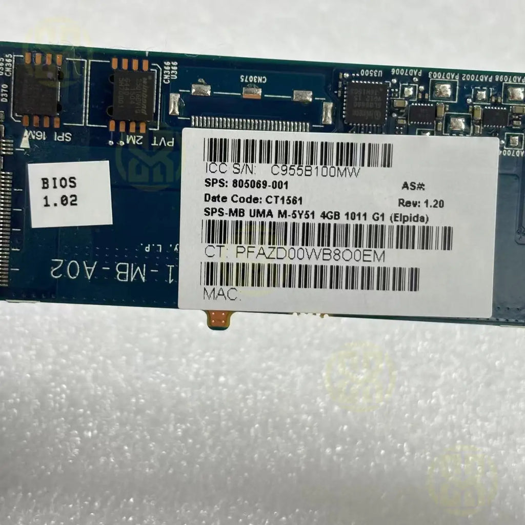 805069-001 HP Elite X2 1011 G1 Laptop Motherboard UMA M-5Y51 4GB Test