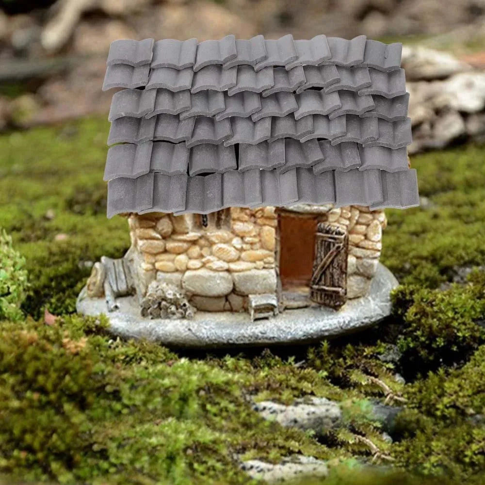 Mini Bricks and Roof Tiles Building Set Miniature Mini Dollhouse Shingles Fake Tile Dollhouse Kitchen Garden Accessories Zpaxo