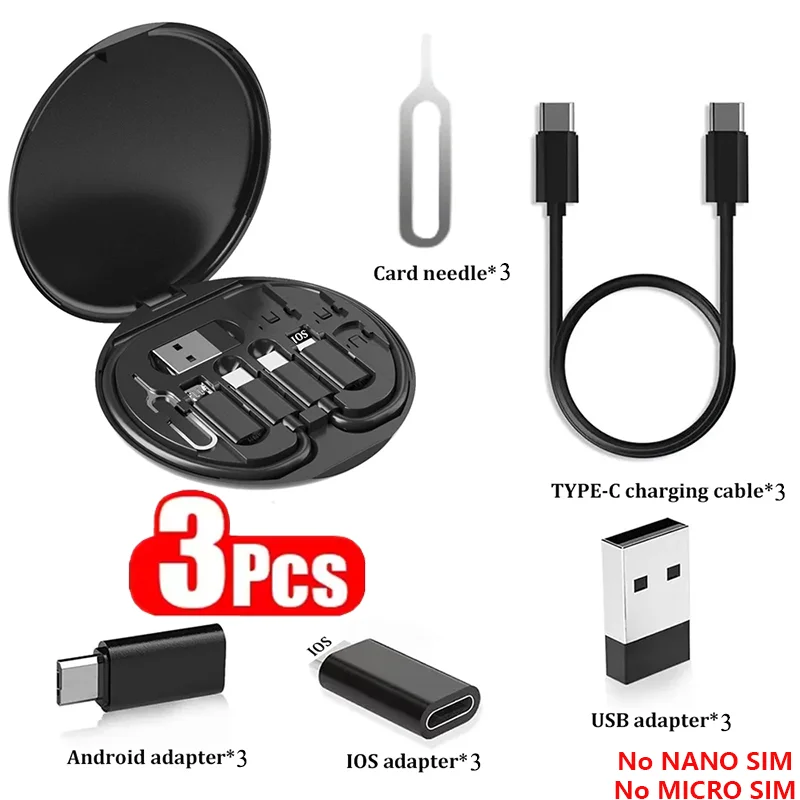 1 60W USB C Cable All Smart Phone Fast Charging Adapter OTG Converter Zpaxo 3PCS