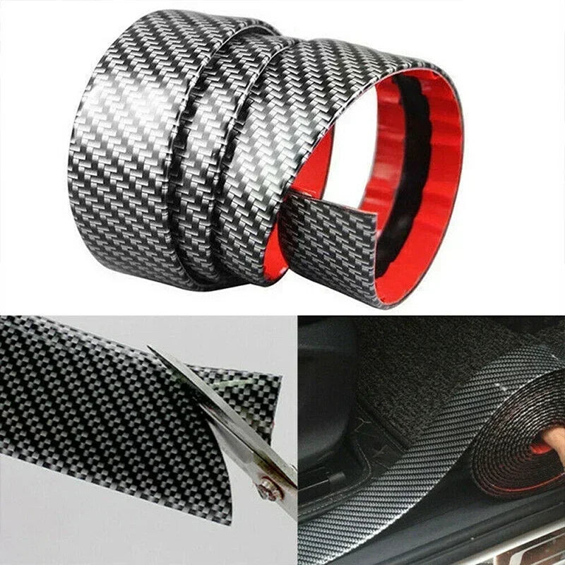 Carbon Fiber Car Door Sill Protector Anti-Scratch Guard Strip