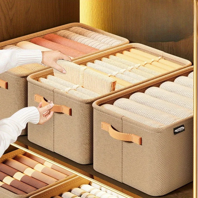 Foldable Steel Ring Storage Basket Ample Space Clothes Pants Misc