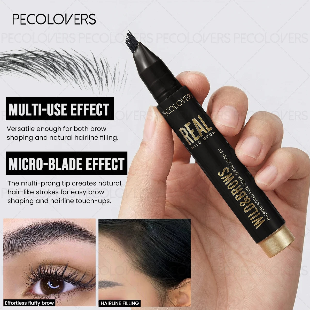 1PC Multi-Prong Pen Saves Your Hairline. It'S a Lazy Person'S Hairline Filling Pen with a Built-In Multi-Prong Brush Head Zpaxo