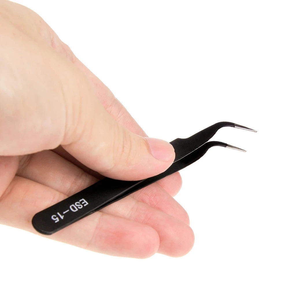 Anti-static Stainless Steel Tweezers Precision Maintenance Industrial Zpaxo