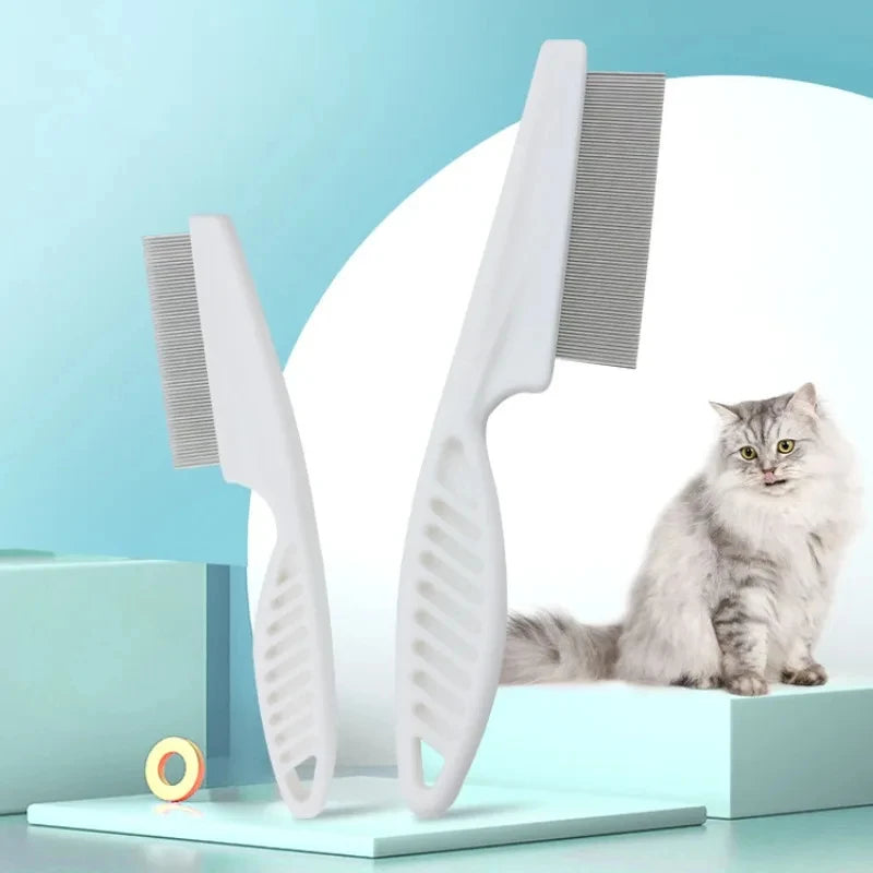 Flea Comb Dog Cat Hair Removal Brush Stainless Steel Dense Teeth Inline Comb Portable Pet Universal Grooming Cleaning Supplies Zpaxo