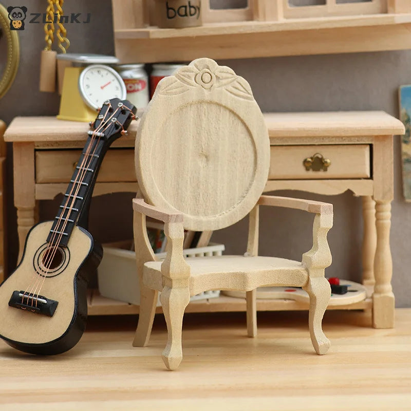 ▶1:12 Dollhouse Miniature Chair Armchair Furniture Home Model Decor Toy Doll House Accessories Zpaxo