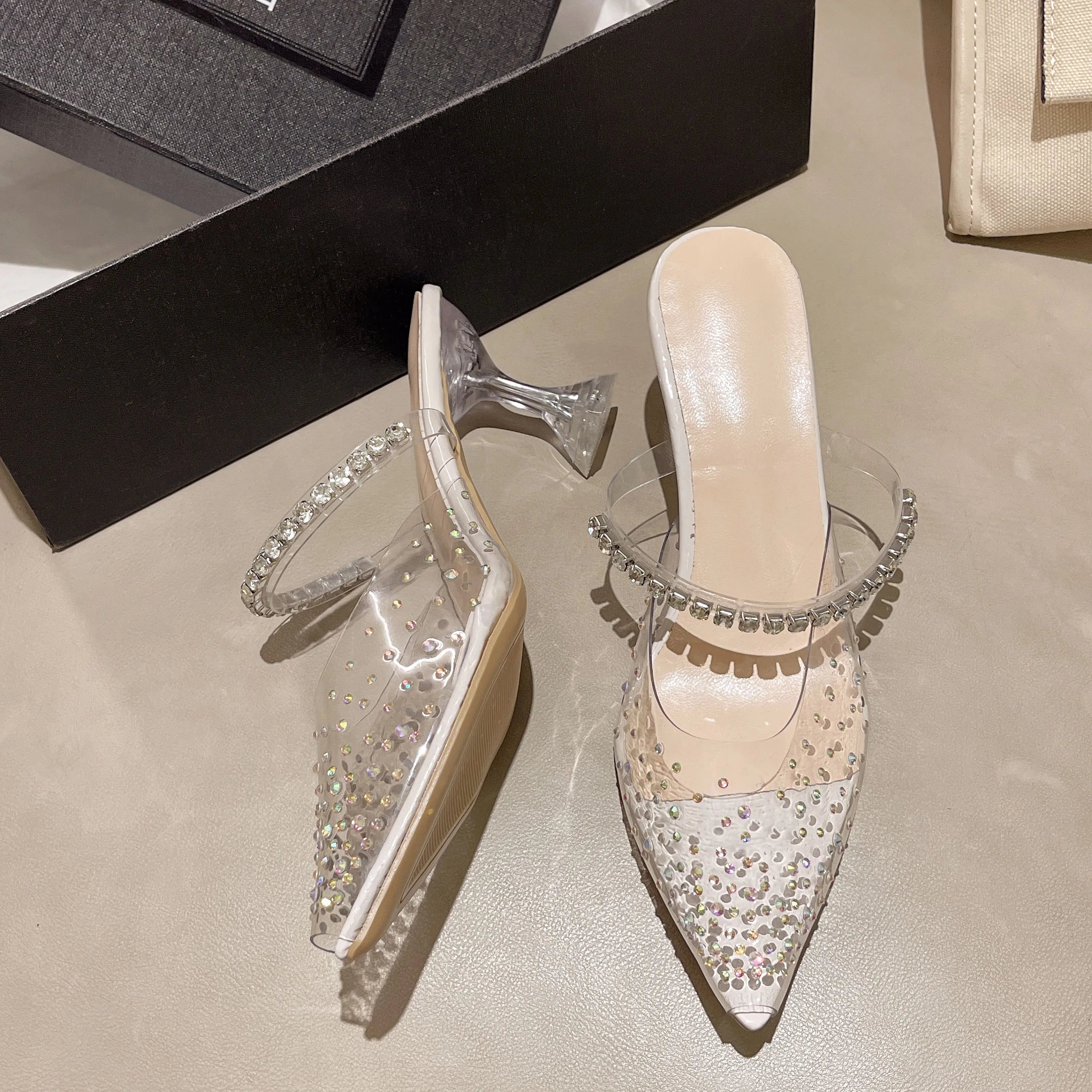 2026 Heels Sandals Women Square Toe Bowtie Decor Summer Outdoor